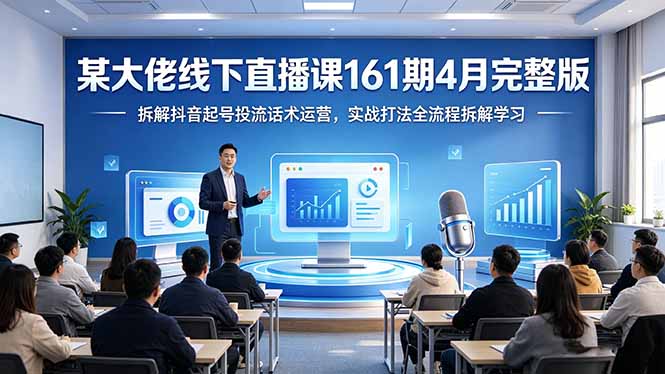 某大佬线下直播课161期4月完整版，拆解抖音起号投流话术运营，实战打法全流程拆解学习-极客网创