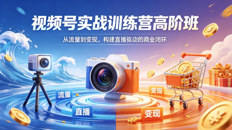 视频号实战训练营高阶班，从流量到变现，构建直播驱动的商业闭环(26年4月)-极客网创