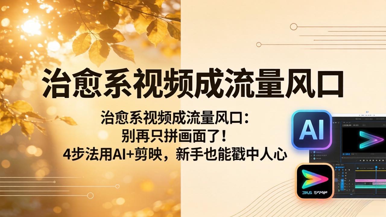 治愈系视频成流量风口：别再只拼画面了！4步法用AI+剪映，新手也能戳中人心-极客网创