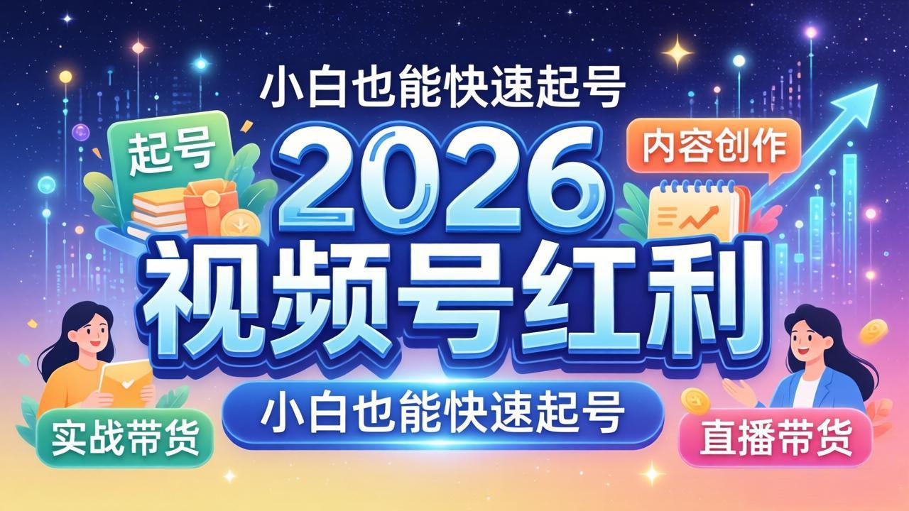 2026视频号红利实战营，大佬亲授起号、内容、直播、IP、投流、私域、矩阵全套落地打法-极客网创