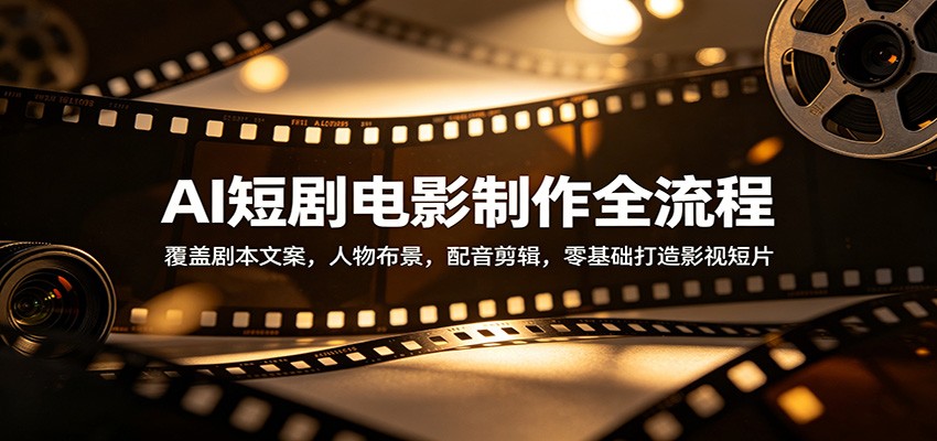 AI短剧电影制作全流程：覆盖剧本文案，人物布景，配音剪辑，零基础打造影视短片-极客网创