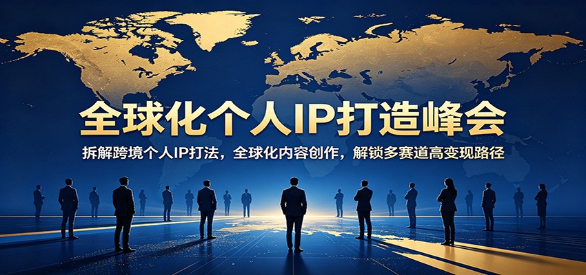 全球化个人IP打造峰会：拆解跨境个人IP打法，全球化内容创作，解锁多赛道高变现路径-极客网创