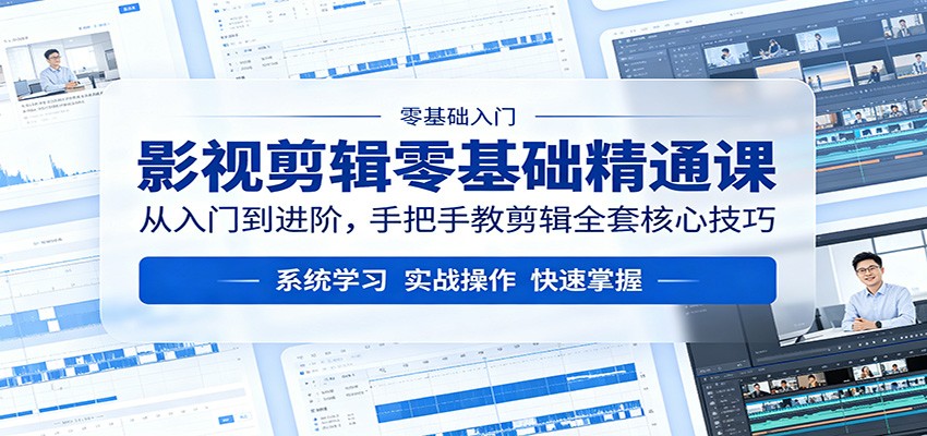 影视剪辑零基础精通课：从入门到进阶，手把手教剪辑全套核心技巧-极客网创