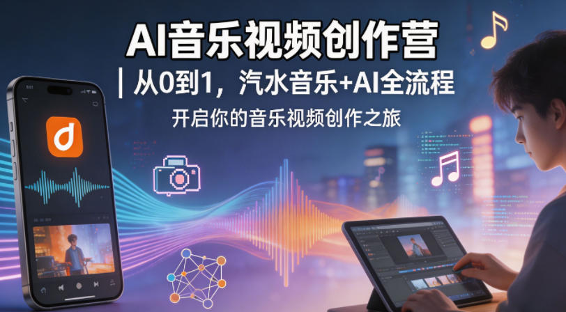AI音乐视频创作营｜从0到1，汽水音乐+AI全流程，开启你的音乐视频创作之旅-极客网创