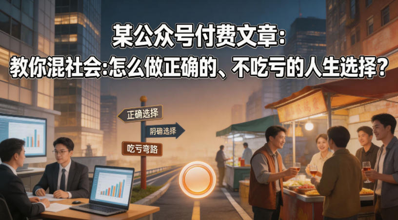 某公众号付费文章：教你混社会：怎么做正确的、不吃亏的人生选择？-极客网创