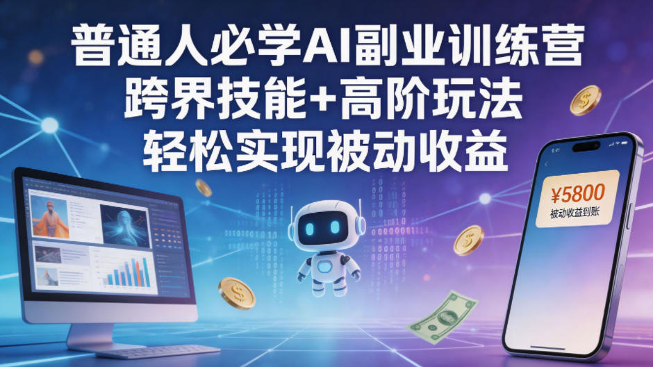 普通人必学AI副业训练营跨界技能+高阶玩法轻松实现被动收益-极客网创