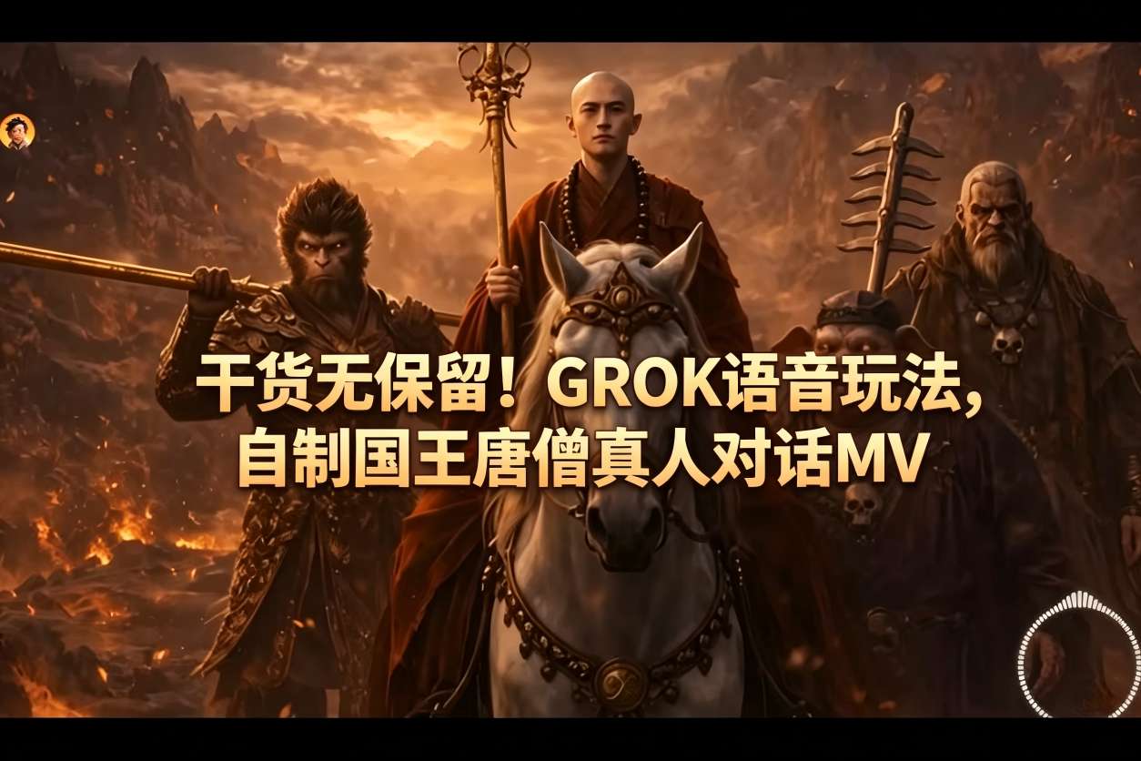 干货无保留！GROK语音玩法，自制国王唐僧真人对话MV-极客网创