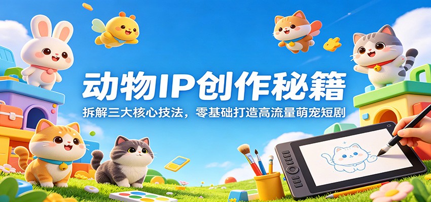 动物IP创作秘籍：拆解三大核心技法，零基础打造高流量萌宠短剧-极客网创
