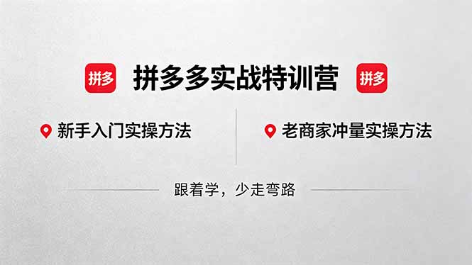 拼多多实战特训营(更新5月3-极客网创