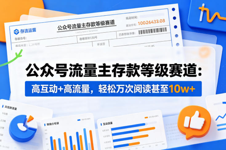 公众号流量主之存款等级赛道，高互动+高流量，轻松达到万次阅读，甚至10w+-极客网创