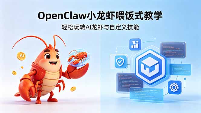 不用懂技术!OpenClaw小龙虾喂饭式教学,轻松玩转AI龙虾与自定义技能-极客网创