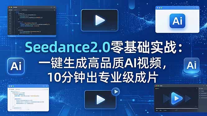 Seedance2.0零基础实战：一键生成高品质AI视频，10分钟出专业级成片-极客网创