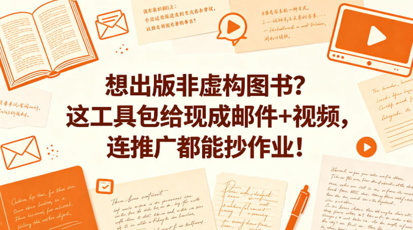 想出版非虚构图书？这工具包给现成邮件+视频，连推广都能抄作业！【原创双语字幕】-极客网创