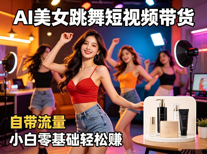 AI美女跳舞短视频带货：自带流量，小白零基础轻松賺，详细拆解-极客网创