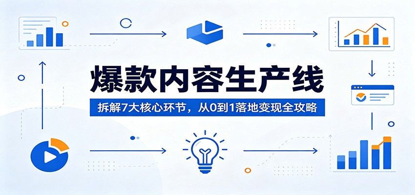 爆款内容生产线：拆解7大核心环节，从0到1落地变现全攻略-极客网创