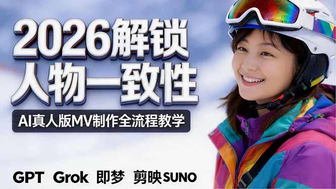 2026独创解锁人物一致性：AI真人版MV制作，不讲空话，不拼概念，全流程实操-极客网创