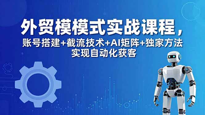 外贸新模式实战课程-更新5月，账号搭建+截流技术+AI矩阵+独家方法实现自动化获客-极客网创