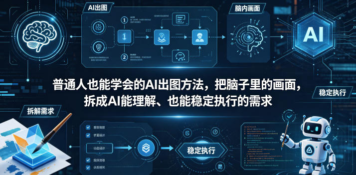 普通⼈也能学会的AI出图⽅法，把脑子里的画面，拆成AI能理解、也能稳定执行的需求【文档】-极客网创