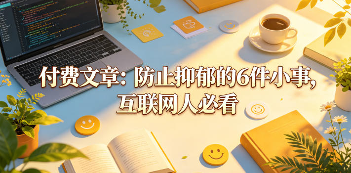 付费文章：防止抑郁的6件小事，互联网人必看！-极客网创