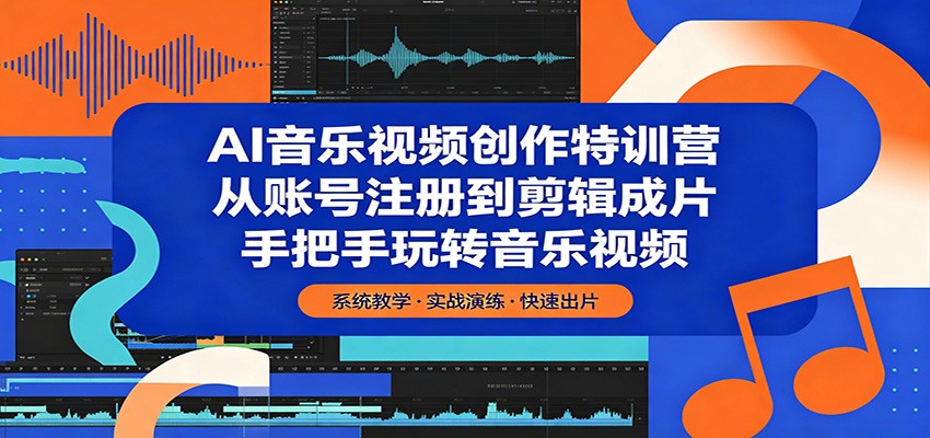 AI音乐视频创作特训营：从账号注册到剪辑成片，手把手玩转音乐视频-极客网创