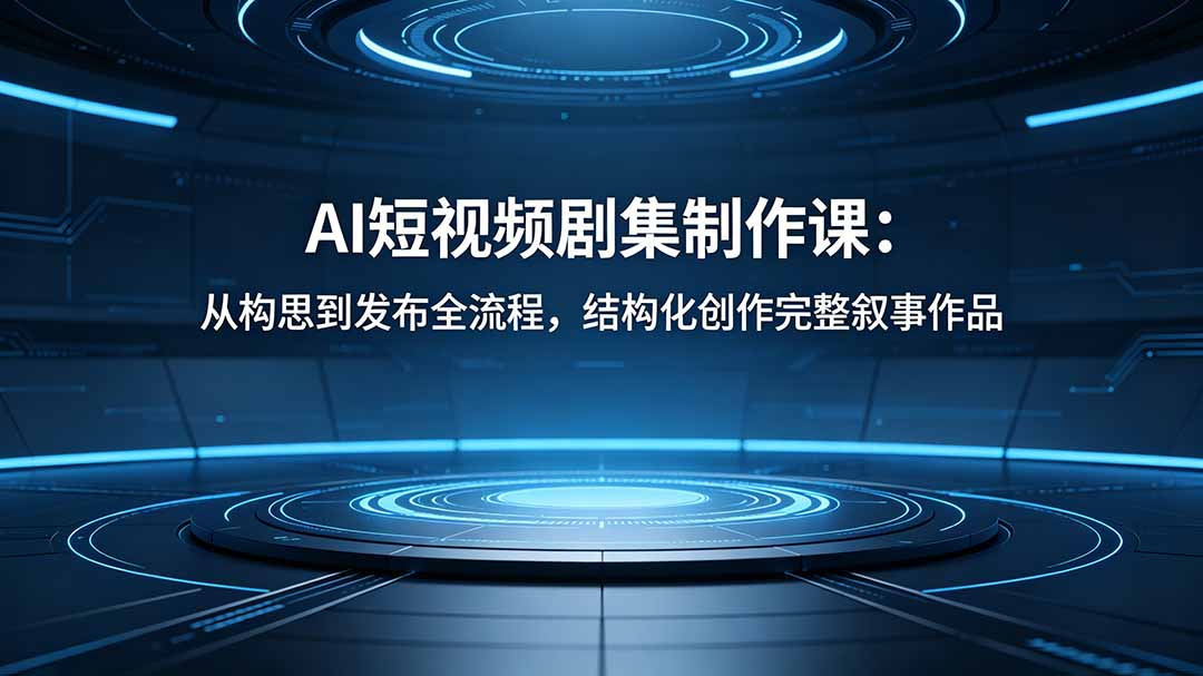AI短视频剧集制作课：从构思到发布全流程，结构化创作完整叙事作品-极客网创