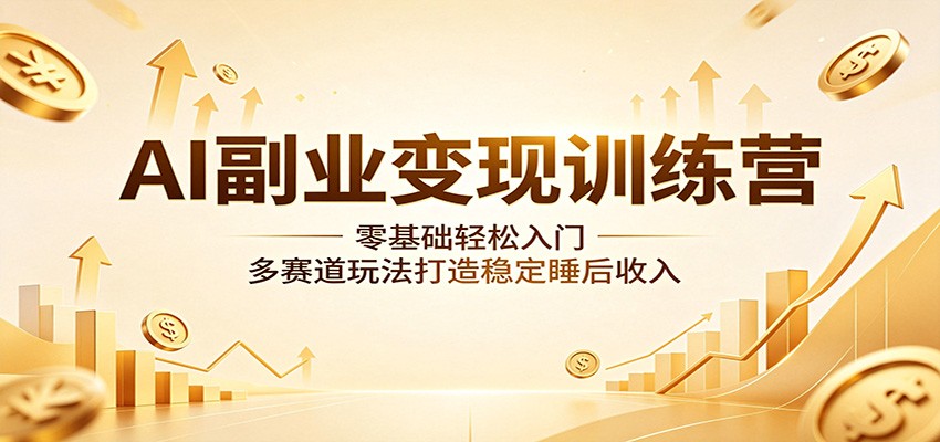AI副业变现训练营：零基础轻松入门，多赛道玩法打造稳定睡后收入-极客网创