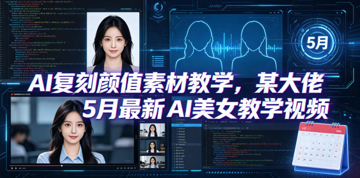 AI复刻颜值素材教学，某大佬5月最新AI美女教学视频，内含4月好物复刻教学-极客网创