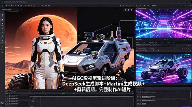 AIGC影视剪辑进阶课：DeepSeek生成脚本+Martini生成视频+剪辑后期，完整制作AI短片-极客网创