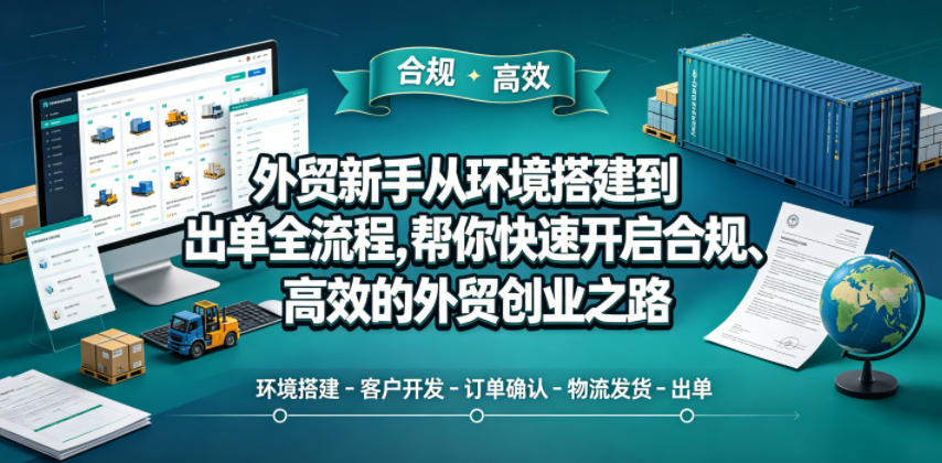外贸新手从环境搭建到出单全流程,帮你快速开启合规、高效的外贸创业之路-极客网创