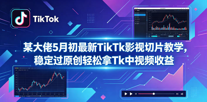 某大佬5月初最新TikTk影视切片教学,稳定过原创轻松拿Tk中视频收益-极客网创