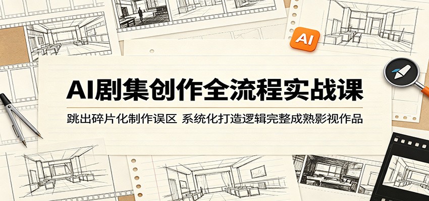 AI剧集创作全流程实战课：跳出碎片化制作误区，系统化打造逻辑完整成熟影视作品-极客网创