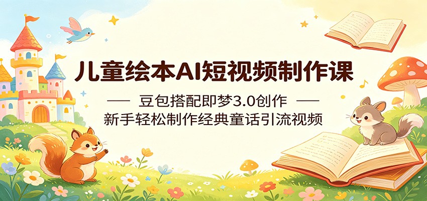 儿童绘本AI短视频制作课：豆包搭配即梦3.0创作，新手轻松制作经典童话引流视频-极客网创