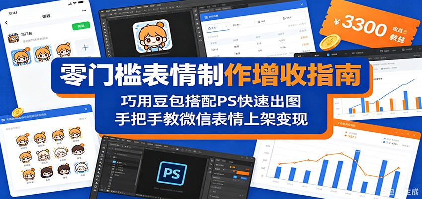 零门槛表情制作增收指南:巧用豆包搭配 PS 快速出图,手把手教微信表情上架变现-极客网创