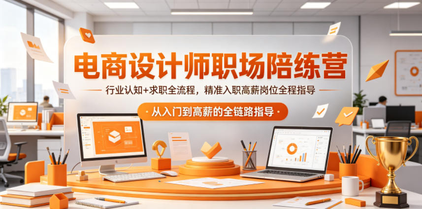 电商设计师职场陪练营,行业认知+求职全流程,精准入职高薪岗位全程指导-极客网创