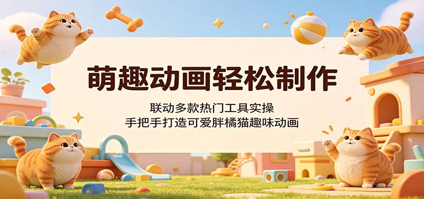 萌趣动画轻松制作,联动多款热门工具实操,手把手打造可爱胖橘猫趣味动画-极客网创