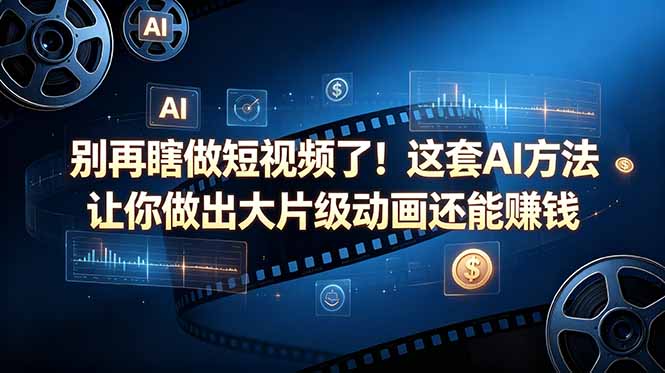 别再瞎做短视频了!这套 AI 方法让你做出大片级动画还能赚钱【原创双语字幕】-极客网创