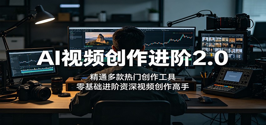 AI视频创作进阶2.0：精通多款热门创作工具，零基础进阶资深视频创作高手-极客网创