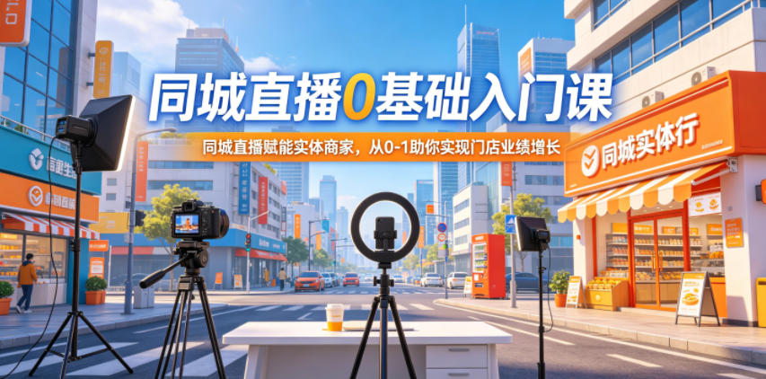 同城直播0基础入门课,同城直播赋能实体商家,从0-1助你实现门店业绩增长-极客网创