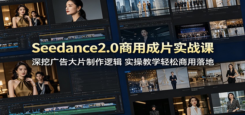 Seedance2.0商用成片实战课:深挖广告大片制作逻辑,实操教学轻松商用落地-极客网创