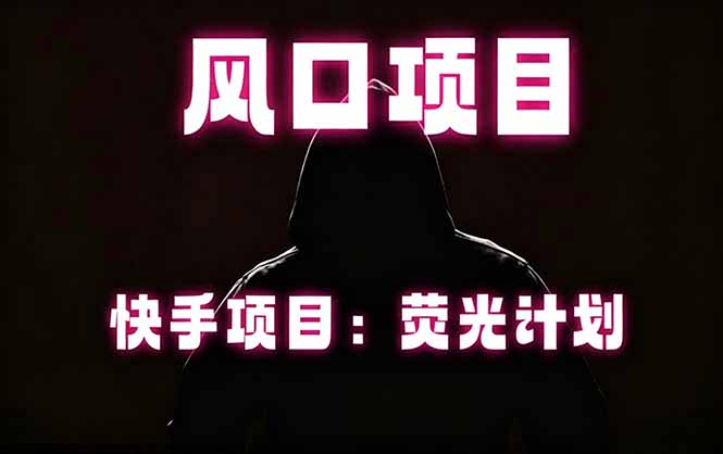 快手风口项目,荧光计划托管,长期稳定,适合批量做-极客网创