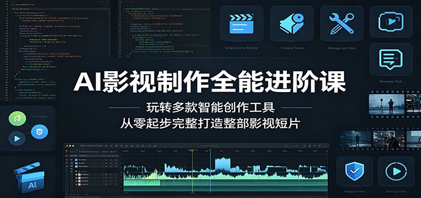 AI影视制作全能进阶课:玩转多款智能创作工具,从零起步完整打造整部影视短片-极客网创