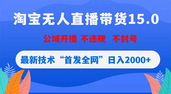 淘宝无人直播带货15.0,不封号,不违规,公域玩法,首发全网日入2000+-极客网创