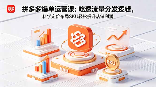 拼多多爆单运营实战课：吃透流量分发逻辑，科学定价布局SKU轻松提升店铺利润-极客网创