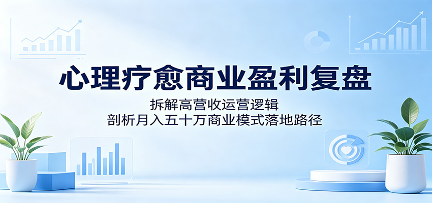 心理疗愈商业盈利复盘：拆解高营收运营逻辑，剖析月入五十万商业模式落地路径-极客网创