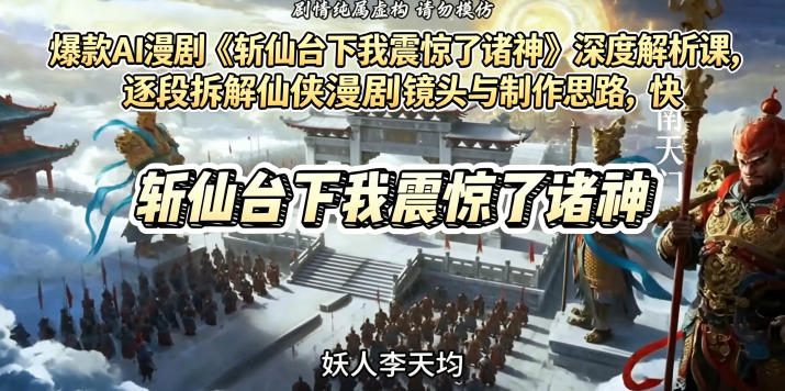 爆款AI漫剧《斩仙台下我震惊了诸神》深度解析课,逐段拆解仙侠漫剧镜头与制作思路,快速复刻爆款创作模式-极客网创
