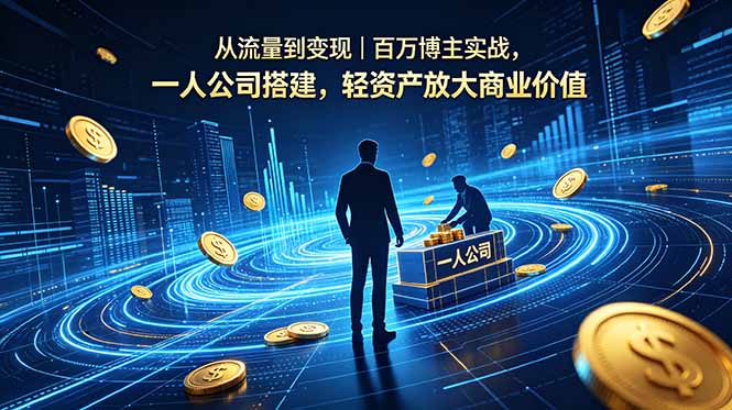 从流量到变现｜百万博主实战，一人公司搭建，轻资产放大商业价值-极客网创