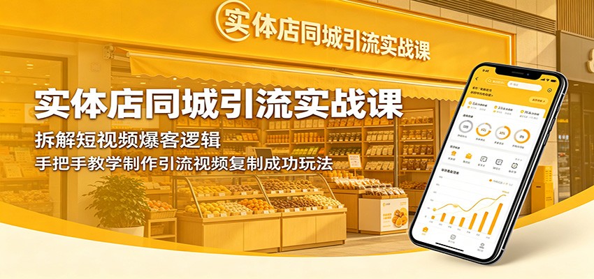 实体店同城引流实战课：拆解短视频爆客逻辑，手把手教学制作引流视频复制成功玩法-极客网创