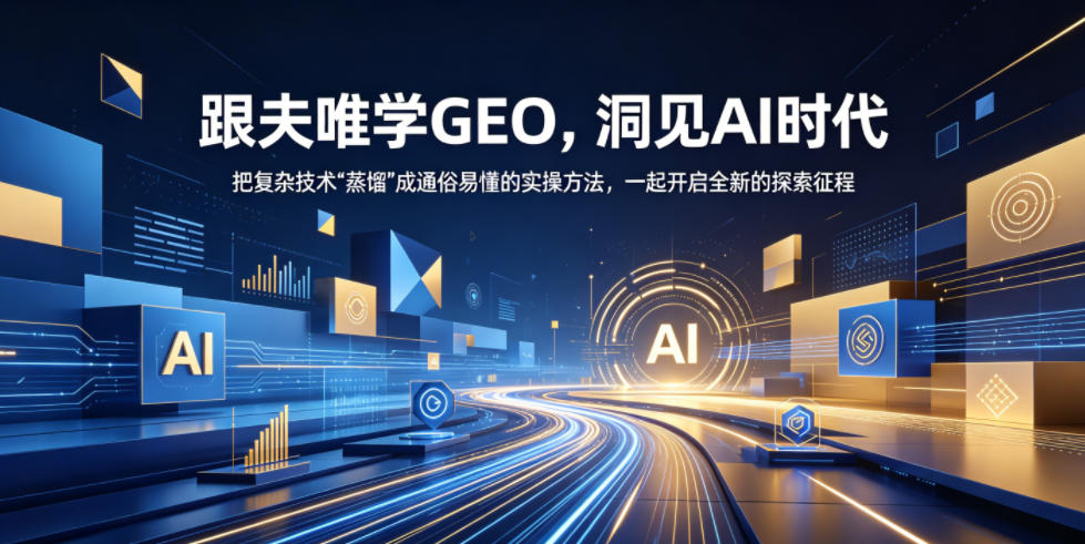 跟夫唯学GEO，洞见AI时代，把复杂技术“蒸馏”成通俗易懂的实操方法，一起开启全新的探索征程-极客网创