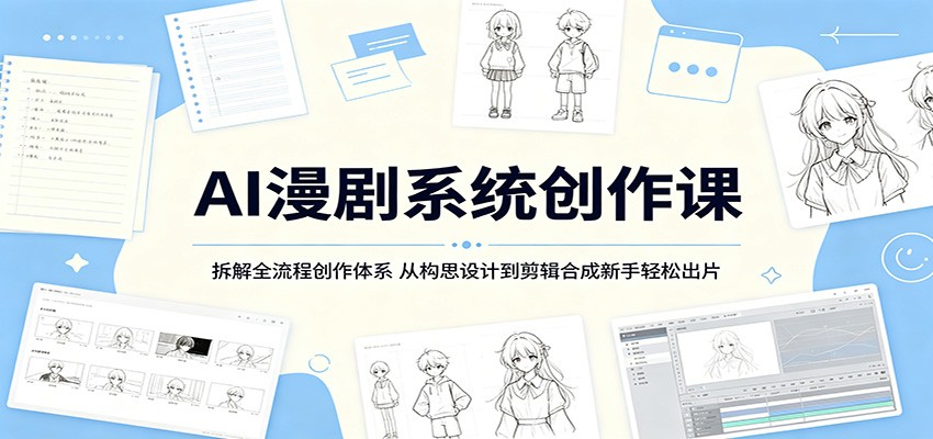 AI漫剧系统创作课：拆解全流程创作体系，从构思设计到剪辑合成新手轻松出片-极客网创
