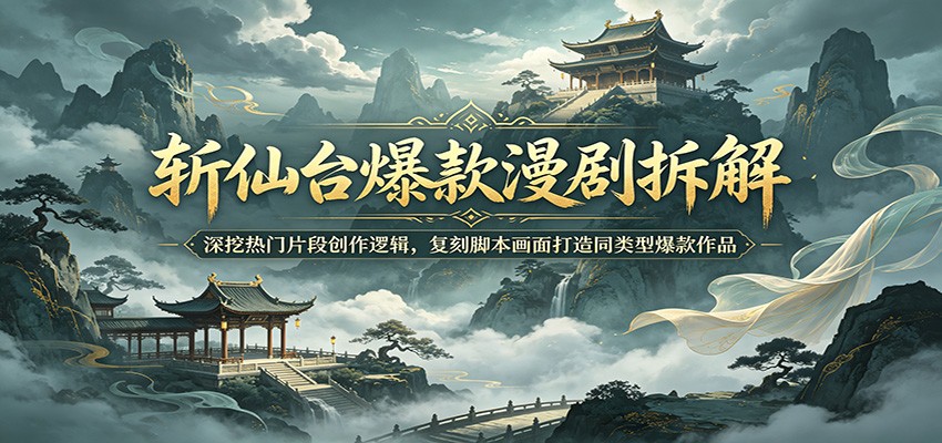 斩仙台爆款漫剧拆解：深挖热门片段创作逻辑，复刻脚本画面打造同类型爆款作品-极客网创